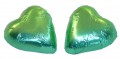 Chocolate Gems - Chocolate Hearts - Ice Green Foil (Our main image of this Confectionery)