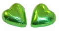 Chocolate Gems - Chocolate Hearts - Lime Green Foil (Our main image of this Confectionery)