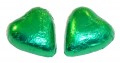 Chocolate Gems - Chocolate Hearts - Green Foil (Our main image of this Confectionery)