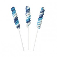 Blue and white Swirl Icicle Twist pop (Our main image of this Confectionery)