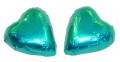 Chocolate Gems - Chocolate Hearts - Teal Foil (Our main image of this Confectionery)